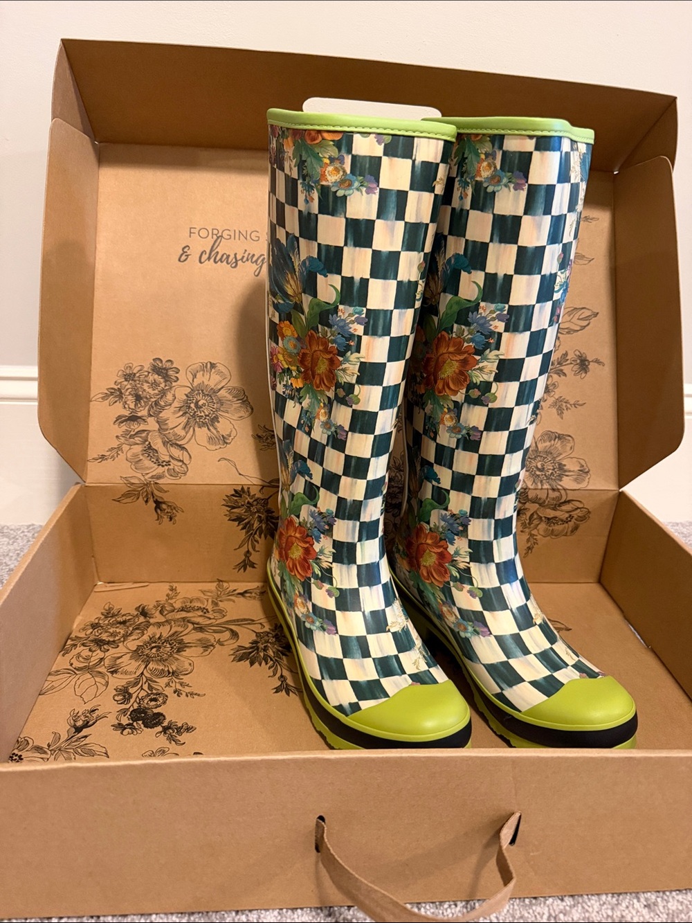 Mackenzie-Child’s Courtly Check tall rain boot